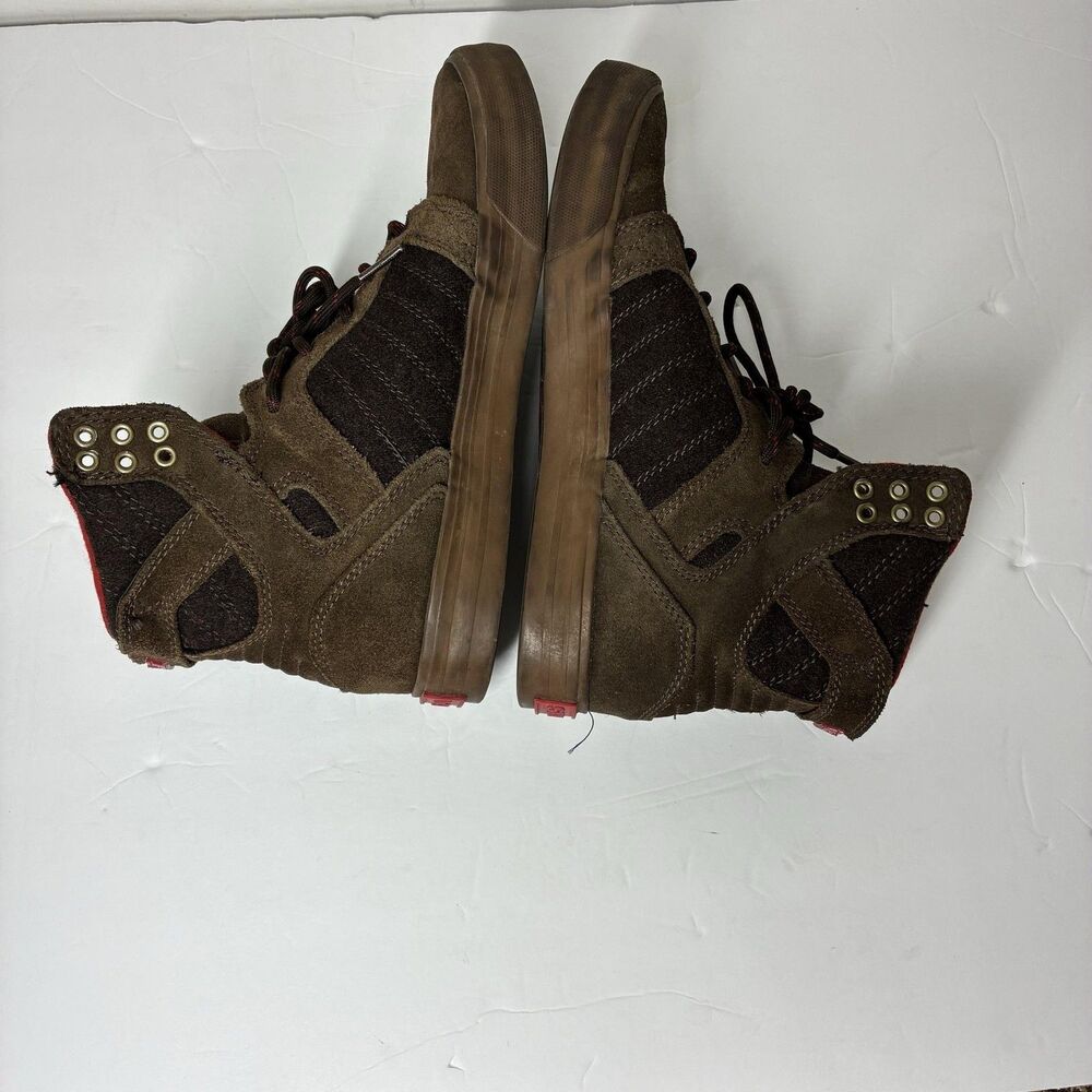SUPRA Skytop Muska 001 Shoes Mens Size 7 Brown Suede High Top Skate Sneakers - Picture 5 of 16